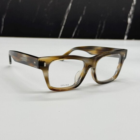 NEW CELINE CL50011F 055 HAVANA SQUARE UNISEX CELINE EYEGLASSES - Picture 6 of 12